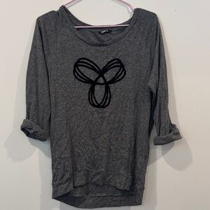 TNA Grey Heathered 3/4 Sleeve Top w/Black Logo